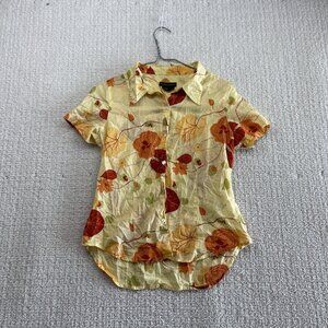 Royal Robbins Button Up Shirt Floral Artsy AOP Short Sleeve Wom Sz S Travel Hike